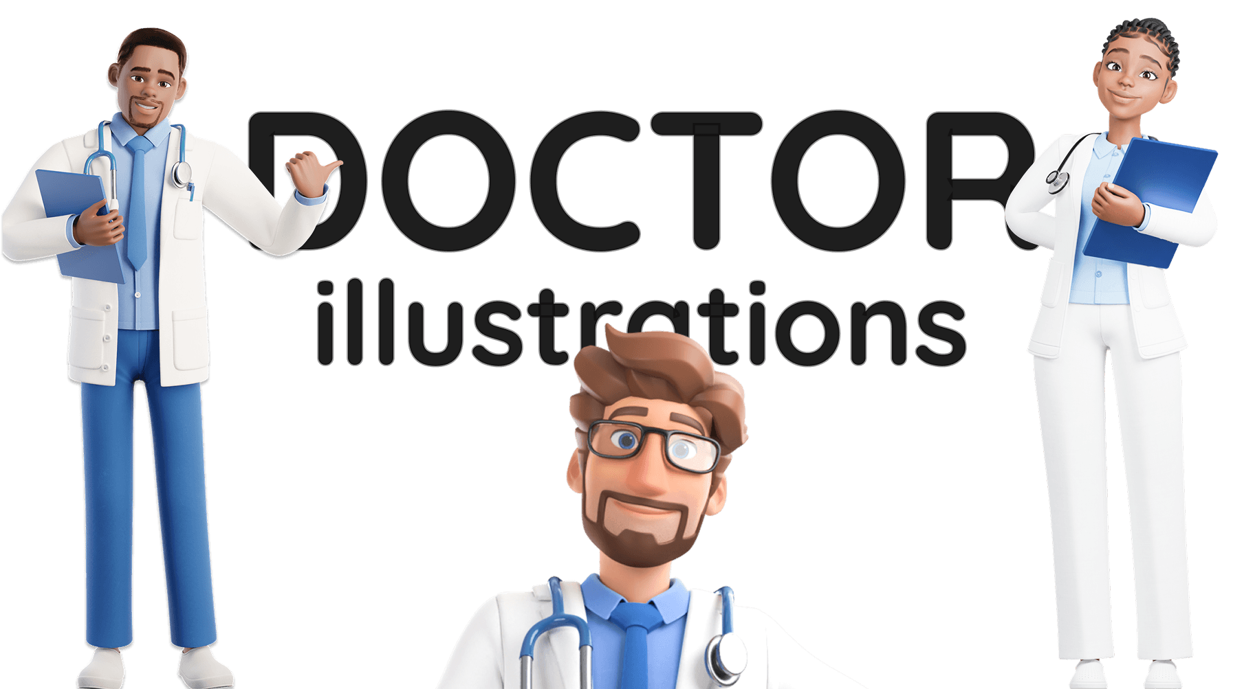 Illustration of a male doctor